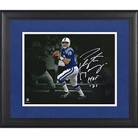 Peyton Manning Indianapolis Colts Autographed Framed 11" x 14" Action Photograph with "HOF 21" Inscription