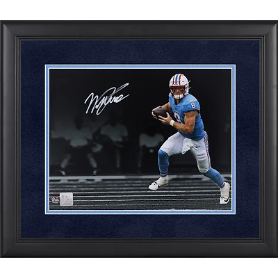 Will Levis Tennessee Titans Autographed Framed  11" x 14" Running Spotlight Photograph - Suede Mat