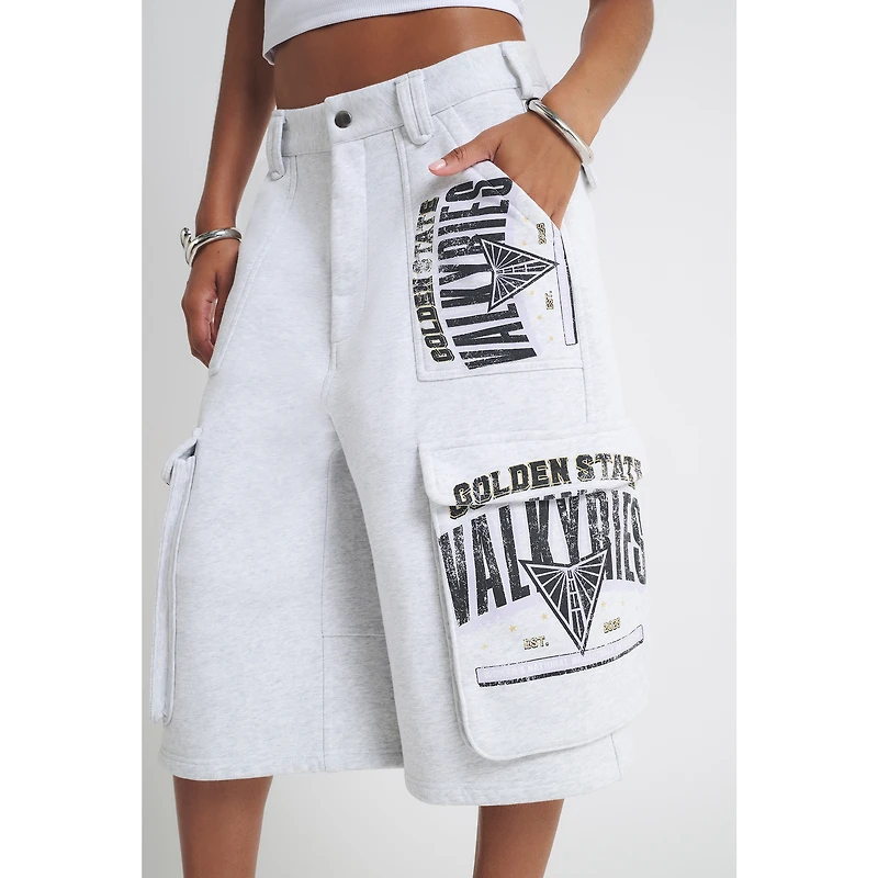 Women's  Heather Gray Golden State Valkyries Fleece Cargo Shorts