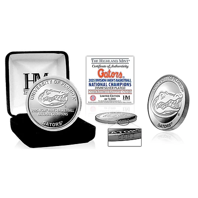 Highland Mint Florida Gators 2025 NCAA Men's Basketball National Champions 39mm Silver Mint Coin