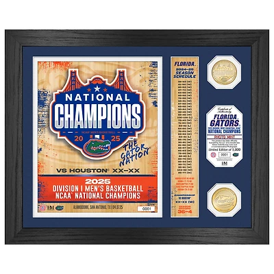 Highland Mint Florida Gators 2025 NCAA Men's Basketball National Champions 13" x 16" Banner Bronze Coin Photo Mint