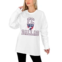 Women's Gameday Couture  White FC Dallas Oversized Long Sleeve T-Shirt