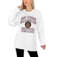 Women's Gameday Couture  White Atlanta United FC Oversized Long Sleeve T-Shirt