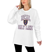 Women's Gameday Couture  White Real Salt Lake Oversized Long Sleeve T-Shirt