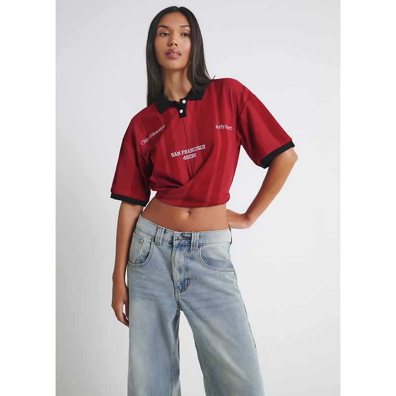 Women's  Scarlet San Francisco 49ers Rugby T-Shirt
