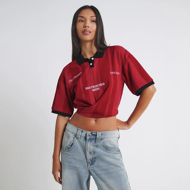 Women's  Scarlet San Francisco 49ers Rugby T-Shirt