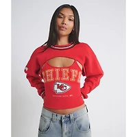 Women's  Red Kansas City Chiefs Fleece Shrug Cami