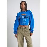 Women's  Blue Detroit Lions Fleece Shrug Cami