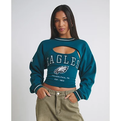 Women's  Midnight Green Philadelphia Eagles Fleece Shrug Cami