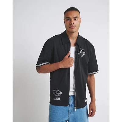 Unisex  Black San Francisco 49ers Heavy Jersey Zip-Up T-Shirt