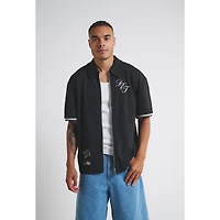 Unisex  Black Detroit Lions Heavy Jersey Zip-Up T-Shirt