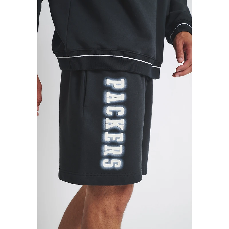 Unisex Black Green Bay Packers Fleece Shorts