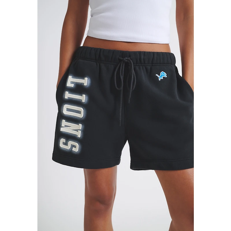 Unisex Black Detroit Lions Fleece Shorts