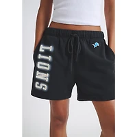 Unisex  Black Detroit Lions Fleece Shorts