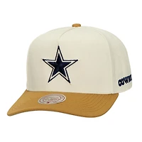Men's Mitchell & Ness  Tan Dallas Cowboys Dusted Double Pro Pinch Adjustable Hat