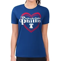 Women's G-III 4Her by Carl Banks  Royal Philadelphia Phillies Super-Slim Fit Lightweight Double Heart T-Shirt