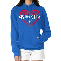 Women's G-III 4Her by Carl Banks Royal Toronto Blue Jays Double Heart Fleece Pullover Hoodie