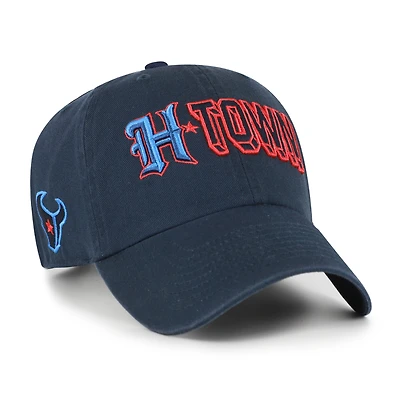 Men's '47 Navy Houston Texans H-Town Script Clean Up Adjustable Hat