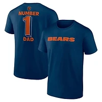 Men's Logo Athletic Navy Chicago Bears #1 Dad Jersey T-Shirt