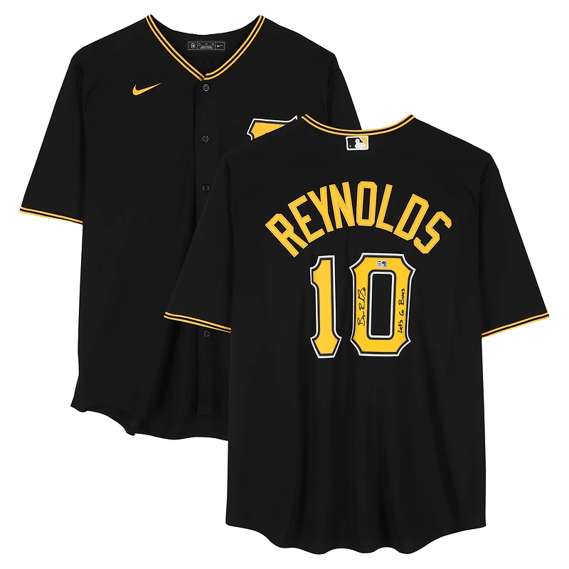 Bryan Reynolds Pittsburgh Pirates Autographed Black Nike Replica Jersey with "Let's Go Bucs!" Inscription