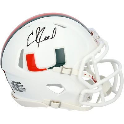 Ed Reed Miami Hurricanes Autographed Riddell Speed Mini Helmet