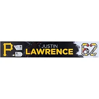 Justin Lawrence Pittsburgh Pirates Player-Issued #62 Nameplate from 2025 MLB Spring Training