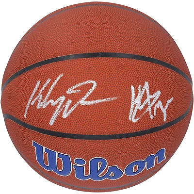 Klay Thompson & Jonathan Kuminga Golden State Warriors Autographed Wilson Team Logo Basketball