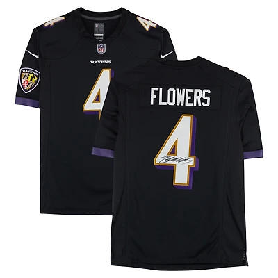 Zay Flowers Baltimore Ravens Autographed Nike Limited Jersey