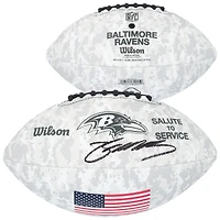 Zay Flowers Baltimore Ravens Autographed 2024 Salute To Service Wilson Football