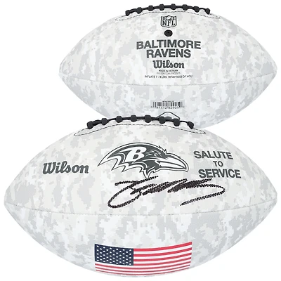 Zay Flowers Baltimore Ravens Autographed 2024 Salute To Service Wilson Football