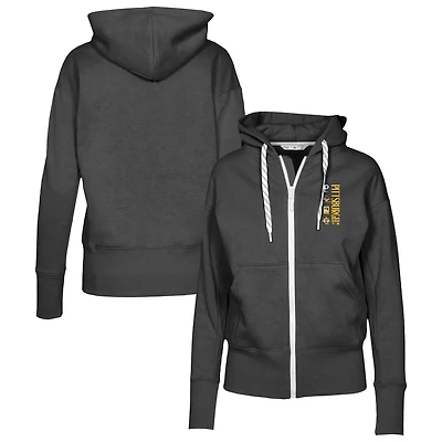 Women's Levelwear Black Pittsburgh Pirates Cooperstown Collection Gardinia Full-Zip Hoodie