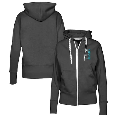 Women's Levelwear Black Florida Marlins Cooperstown Collection Gardinia Full-Zip Hoodie