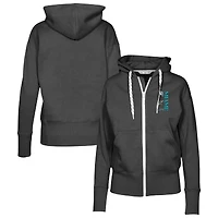 Women's Levelwear Black Florida Marlins Cooperstown Collection Gardinia Full-Zip Hoodie