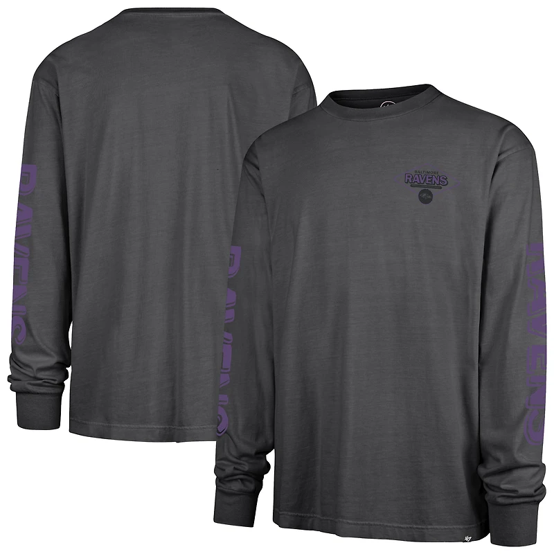 Men's '47 Charcoal Baltimore Ravens Cairn Ravine Foundation Long Sleeve T-Shirt