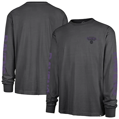 Men's '47 Charcoal Baltimore Ravens Cairn Ravine Foundation Long Sleeve T-Shirt