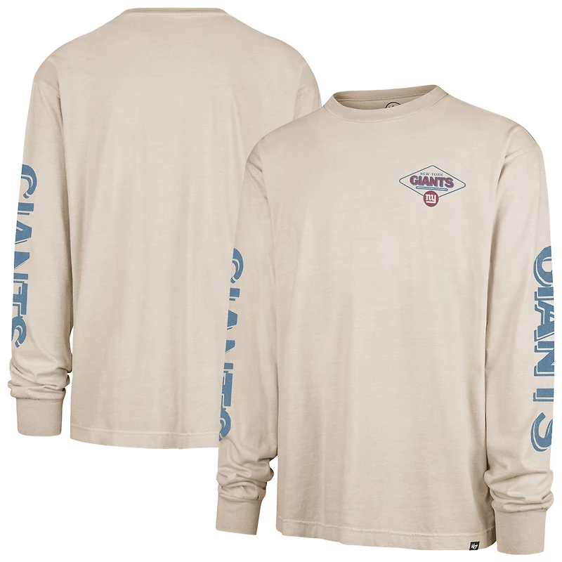 Men's '47 Cream New York Giants Cairn Ravine Foundation Long Sleeve T-Shirt