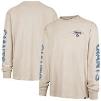 Men's '47 Cream New York Giants Cairn Ravine Foundation Long Sleeve T-Shirt