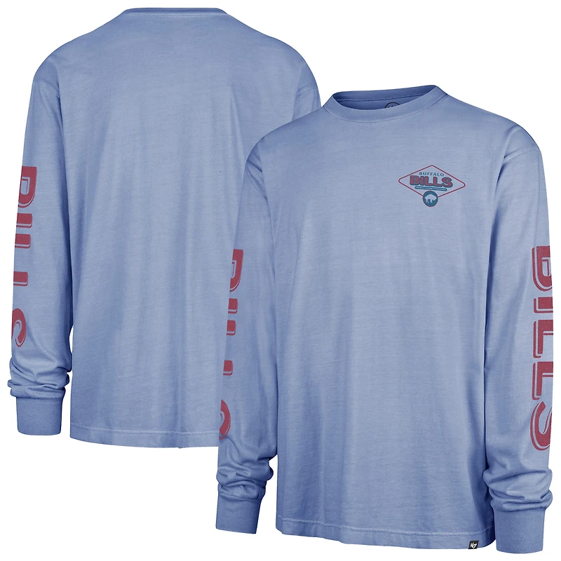 Men's '47 Light Blue Buffalo Bills Cairn Ravine Foundation Throwback Long Sleeve T-Shirt