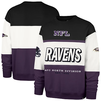 Men's '47 Black/Purple Baltimore Ravens Breeze Maximalist Sweatshirt