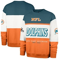 Men's '47  Aqua/Orange Miami Dolphins Throwback Breeze Maximalist Sweatshirt