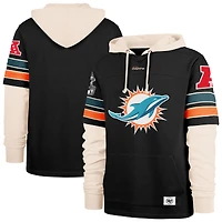 Men's '47  Black Miami Dolphins Split Zone Cornerback Duo Hoodie