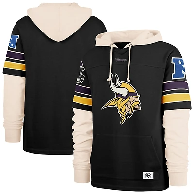 Men's '47  Black Minnesota Vikings Split Zone Cornerback Duo Hoodie