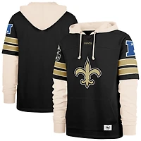 Men's '47  Black New Orleans Saints Split Zone Cornerback Duo Hoodie