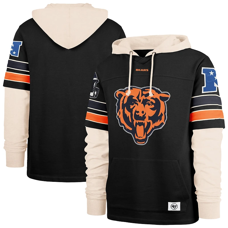 Men's '47  Black Chicago Bears Split Zone Cornerback Duo Hoodie