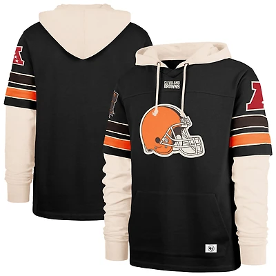 Men's '47  Black Cleveland Browns Split Zone Cornerback Duo Hoodie