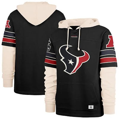 Men's '47  Black Houston Texans Split Zone Cornerback Duo Hoodie