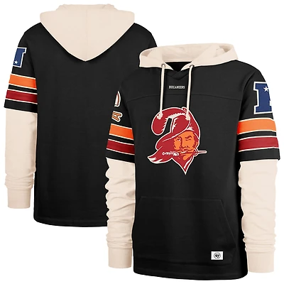 Men's '47  Black Tampa Bay Buccaneers Throwback Split Zone Cornerback Duo Hoodie