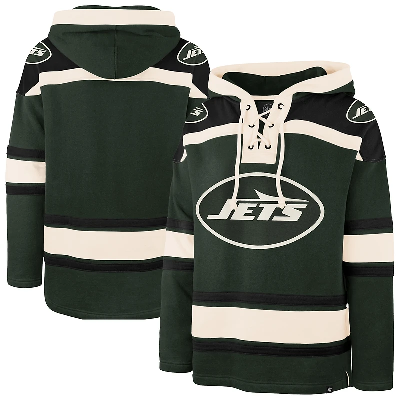 Men's '47  Dark Green New York Jets Superior Lacer Hoodie