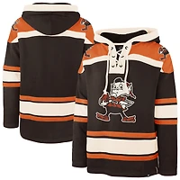 Men's '47  Brown Cleveland Browns Throwback Superior Lacer Hoodie
