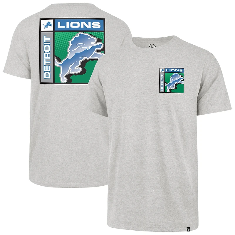 Men's '47  Gray Detroit Lions Chrome Plate Franklin T-Shirt
